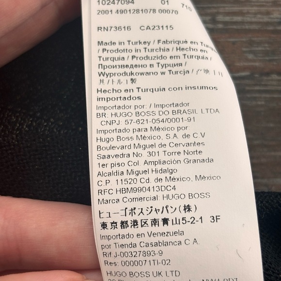 NWT Boss by Hugo Boss Black V-Neck Sweater with Ribbed Cuffs XL - Picture 10 of 12